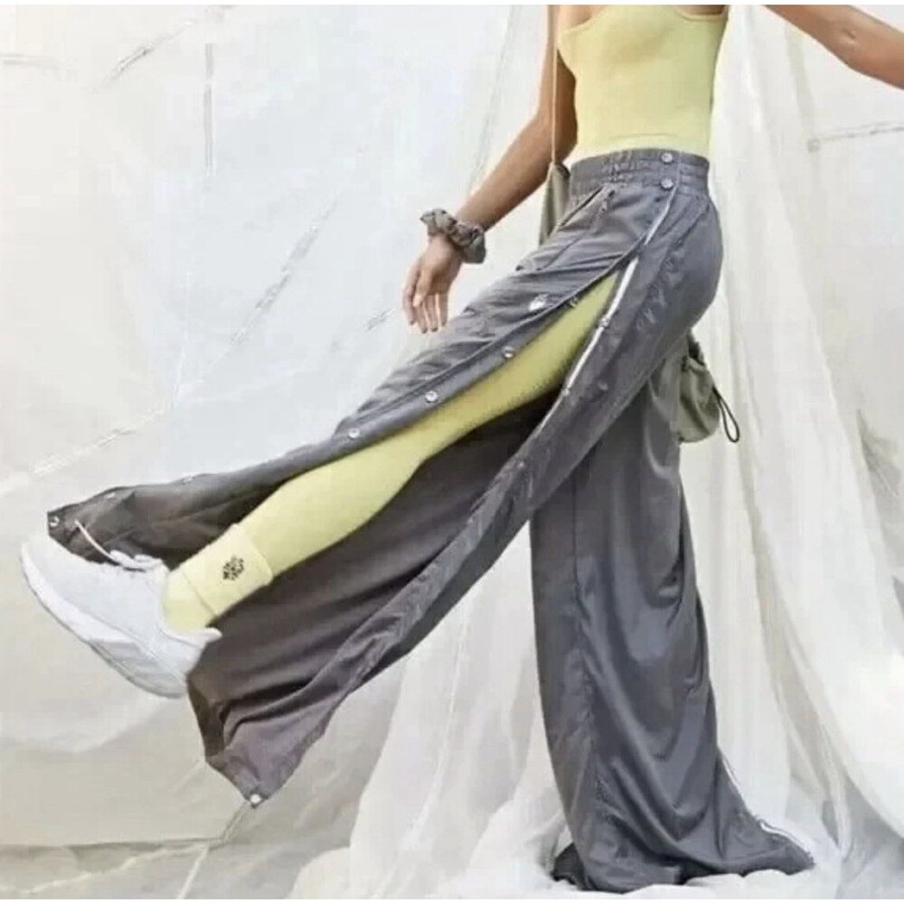 Free People Movement Adora Packable Track Pants Oyster Gray Womens Sz Small Boho